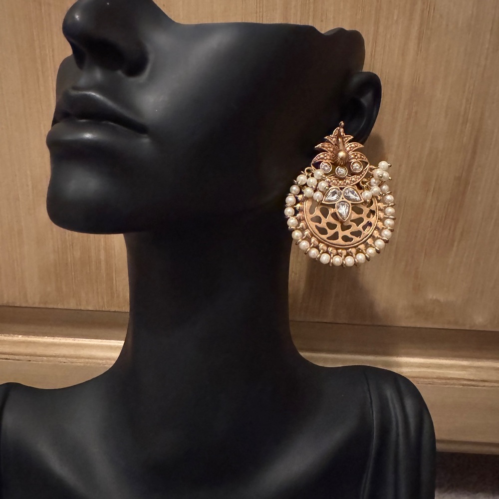 Exquisite Gold and Pearl Statement Earrings